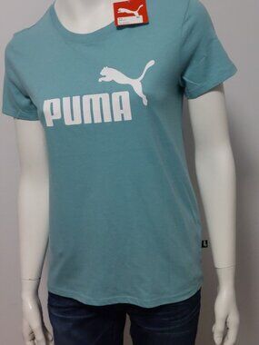 NWT Puma Essentials No. 1 Logo Graphic Tee Small Mint